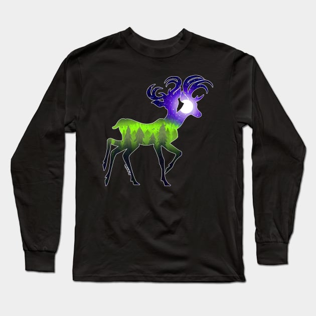 Mutated Deer Long Sleeve T-Shirt by Jan Grackle